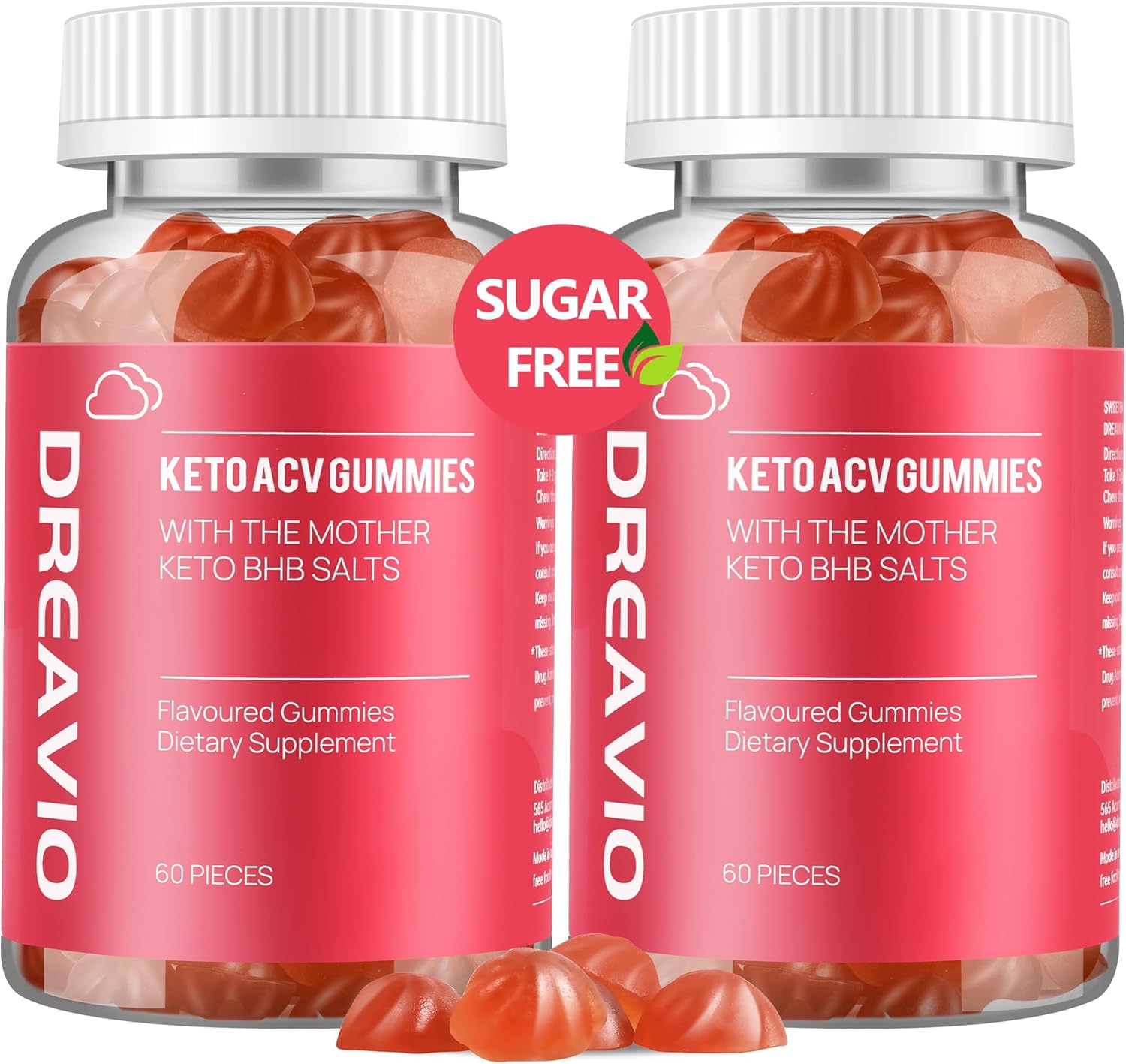 DREAVIO Keto ACV Gummies, two bottles